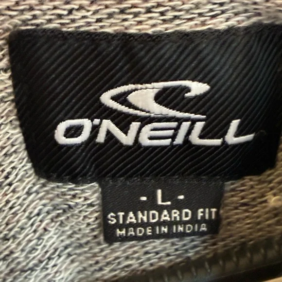 O'Neill Men's Brown & Black Hooded Striped Pullover - Picture 7 of 10